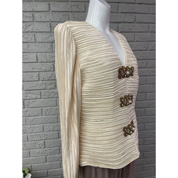 Formal Threads Faux Pearls / Beaded Jacket Size 12 - Picture 4 of 11